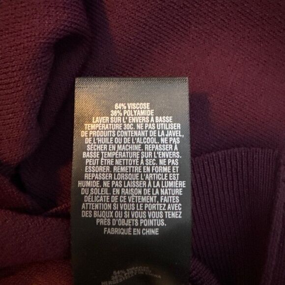 Ted Baker London Purple Ruffle Detail Long Sleeve Sweater Size 1 Viscose & Polya - Picture 7 of 7